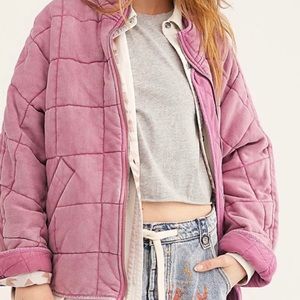 Free People dolman quilted knit jacket in Daphne